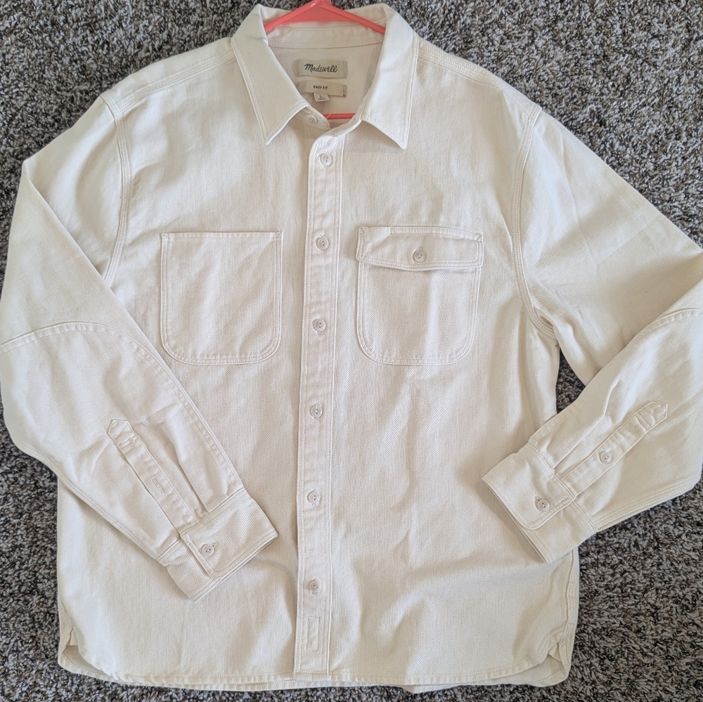Madewell NWOT Off White Chore Shirt Button Down Large